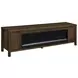 Carey Dark Pine 79" TV Stand with 2 Doors and Fireplace