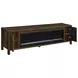 Carey Dark Pine 79" TV Stand with 2 Doors and Fireplace
