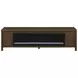Carey Dark Pine 79" TV Stand with 2 Doors and Fireplace