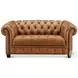 Haworth Saddle Brown Top Grain Leather Loveseat