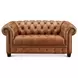 Haworth Saddle Leather Living Room Set with Nailhead Trim