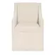 Eleana Beige Upholstered Arm Chair with Casters