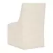Solara Beige Upholstered Side Chair with Casters