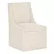 Solara Beige Upholstered Side Chair with Casters