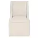 Solara Beige Upholstered Side Chair with Casters