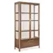 Eleana Medium Brown 2 Glass Door Display Cabinet with LED