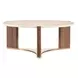 Solara Medium Brown and Beige Round Marble Top Cocktail Table