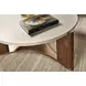 Solara Medium Brown and Beige Round Marble Top Cocktail Table