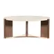 Solara Medium Brown and Beige Round Marble Top Cocktail Table