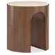 Solara Medium Brown and Beige Round 22" Marble Top End Table