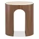 Solara Medium Brown and Beige Round 22" Marble Top End Table
