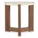 Eleana Medium Brown and Beige Round 25.5" Marble Top End Table