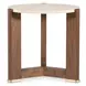 Eleana Medium Brown and Beige Round 25.5" Marble Top End Table