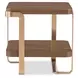 Solara Medium Brown and Gold Rectangular End Table