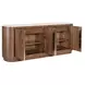 Eleana Medium Brown 4 Door Marble Top Credenza