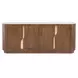 Eleana Medium Brown 4 Door Marble Top Credenza