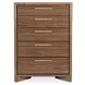Solara Medium Brown 5 Drawer Chest