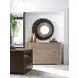 Hinsdale Shadow Play Brown Leather Upholstered Swivel Chair with Nailhead Trim