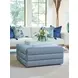 Brickell Blue Upholstered Square Ottoman