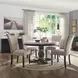 Nolan White and Salvage Dark Oak 54" Round Marble Top Dining Table