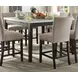 Nolan White and Salvage Dark Oak Marble Top Counter Height Dining Room Set
