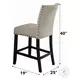 Nolan Linen and Salvage Dark Oak Counter Height Chair with Nailhead Trim Set of 2