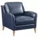 Twin Palms Coconut Grove Blue Leather Upholstered Accent Chair