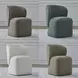 Dining Studio Wicker Upholstered Dining Chair with Casters Set of 4