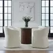Dining Studio Ivory Upholstered Dining Arm Chair with Casters