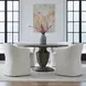 Dining Studio Ivory Upholstered Dining Arm Chair with Casters