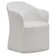 Dining Studio Ivory Upholstered Dining Arm Chair with Casters