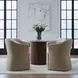 Dining Studio Wicker Upholstered Dining Arm Chair with Casters