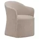 Dining Studio Wicker Upholstered Dining Arm Chair with Casters