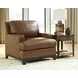 Gambellara Amber Leather Upholstered Accent Chair with Nailhead Trim