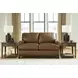 Gambellara Amber Leather 63" Loveseat with Nailhead Trim