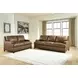 Gambellara Amber Leather 90" Sofa with Nailhead Trim