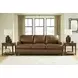 Gambellara Amber Leather Living Room Set with Nailhead Trim