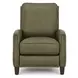 Melrose Oasis Olive Leather Push Thru The Arms Recliner with Nailhead Trim
