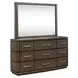 Cascade Falls Satin Espresso 9 Drawer Dresser with Mirror