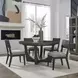 Cascade Falls Satin Espresso and Misty Gray Upholstered 5 Piece Extendable Dining Set