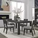 Cascade Falls Satin Espresso and Misty Gray Upholstered 5 Piece Extendable Rectangular Dining Set