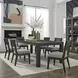 Cascade Falls Satin Espresso and Misty Gray Upholstered 7 Piece Extendable Rectangular Dining Set