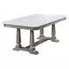 Zumala White and Weathered Oak 71" Rectangular Marble Top Dining Table