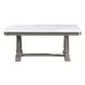 Zumala White and Weathered Oak 71" Rectangular Marble Top Dining Table