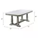 Zumala White and Weathered Oak 71" Rectangular Marble Top Dining Table
