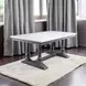 Yabeina White and Gray Oak 71" Rectangular Marble Top Dining Table