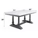 Yabeina White and Gray Oak 71" Rectangular Marble Top Dining Table