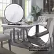Yabeina White and Gray Oak 71" Rectangular Marble Top Dining Table