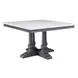 Yabeina White and Gray Oak 48" Square Marble Top Dining Table