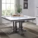 Yabeina White and Gray Oak 48" Square Marble Top Dining Table